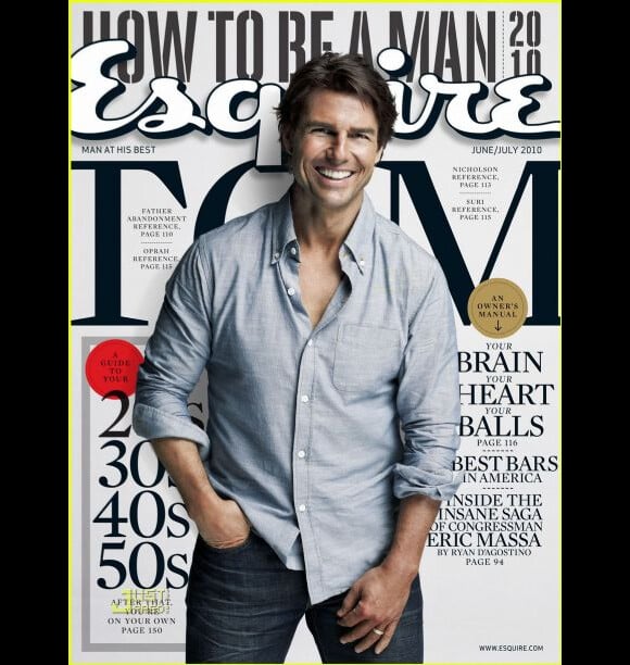 Le magazine Esquire de juin 2010 avec Tom Cruise en couverture.