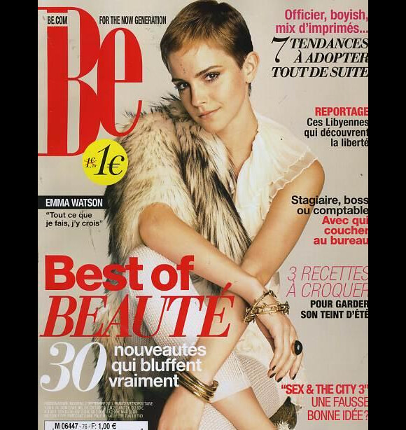 Emma Watson en couverture du magazine Be du 2 septembre