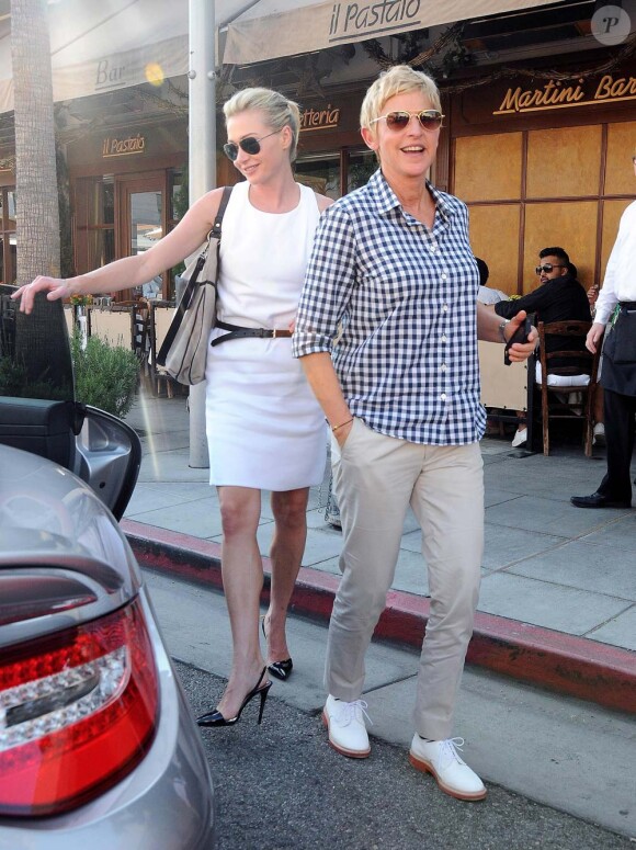 Après sept ans d'amour, leur couple est toujours au top : Ellen DeGeneres et Portia de Rossi, à Los Angeles, le 6 septembre 2011.