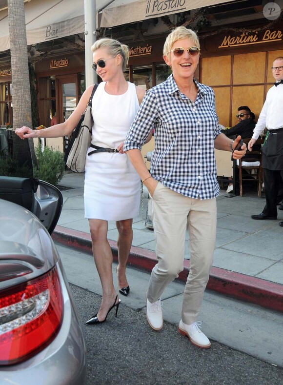 Ellen DeGeneres et Portia de Rossi, à Los Angeles, le 6 septembre 2011.