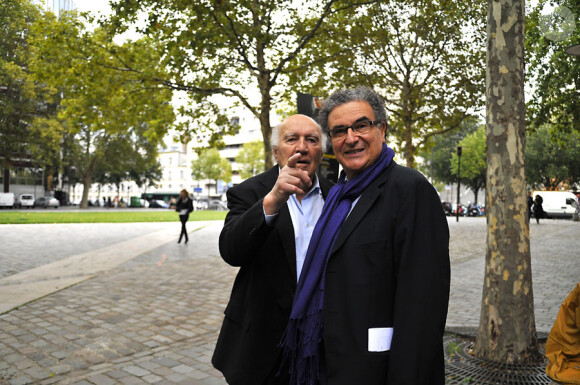 Michel Piccoli et Serge Toubiana lors de l'avant-première du film Habemus Papam à Paris le 6 septembre 2011