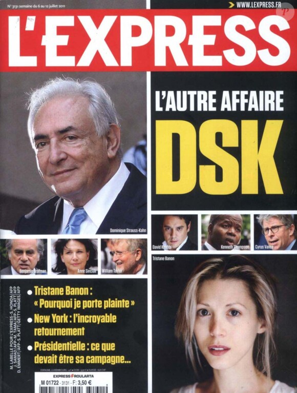 Dominique Strauss-Kahn et Tristane Banon en couverture de L'Express, semaine su 6 au 12 juillet 2011.