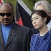 Le Secrétaire Général de l'ONU, Stevie Wonder et kla championne Olympique Yuna Kim ont célébré la Journée Internationale de la Paix de l'ONU à New York le 15 septembre 2011