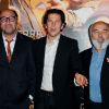 Kad Merad, Guillaume Canet et Gérard Jugnot lors de l'avant-première au Gaumont Opéra à Paris du film La Nouvelle Guerre des boutons le 18 septembre 2011