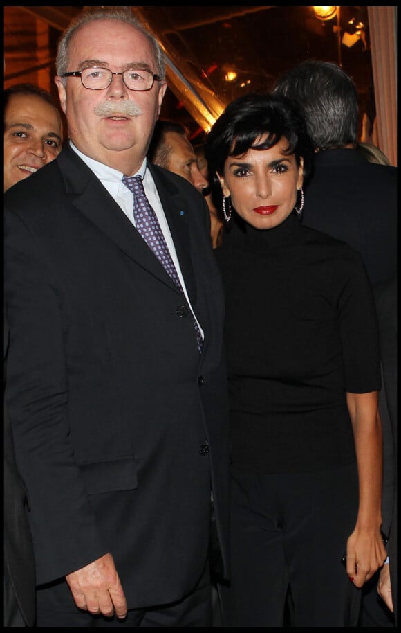 Christophe de Margerie, PDG de Total, et Rachida Dati lors du dîner organisé au Musée Rodin à l'occasion de la journée de l'Azerbaïdjan. Paris, le 15 septembre 2011.