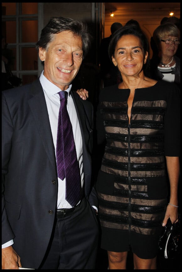 Nicolas de Tavernost et Constance Benqué (Présidente de Lagardère Publicité) lors du dîner organisé au Musée Rodin à l'occasion de la journée de l'Azerbaïdjan. Paris, le 15 septembre 2011.