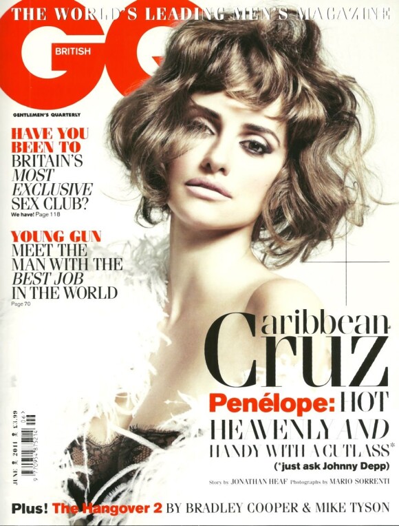 C'est une superbe Penélope Cruz qui apparaît en couverture du magazine masculin GQ British de juin 2011.