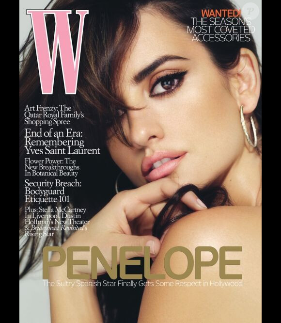 L'actrice Penélope Cruz en couverture du magazine W pour son numéro d'août 2008.