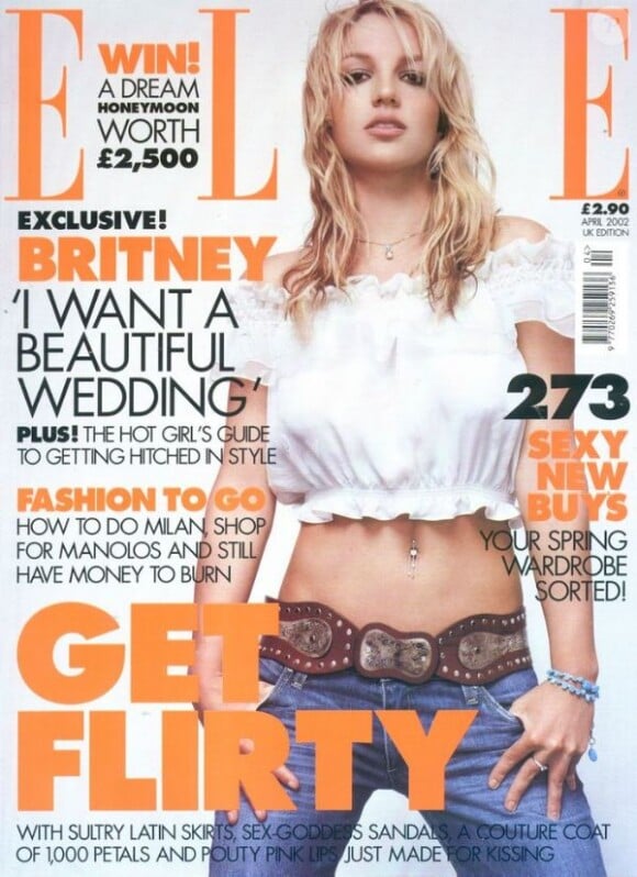 La chanteuse Britney Spears, 18 ans à l'époque, parle déjà de mariage au magazine Elle UK. Avril 2002.