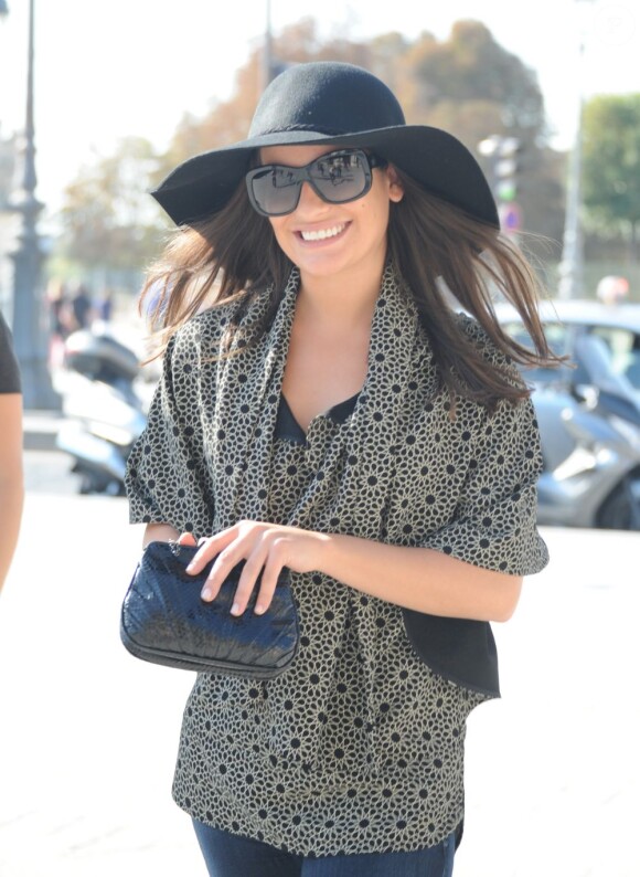 Lea Michele est dans la capitale pour assister à la Fashion Week. Vendredi 30 septembre 2011