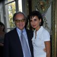 Diego della Valle et Rachida Dati lors de la soirée de lancement de la collection Signature de la marque Tod's. Ambassade d'Italie à Paris, le 2 octobre 2011
