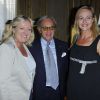 Diego della Valle entouré par Charlotte de Turckheim et Alexandra Vandernoot lors de la soirée de lancement de la collection Signature de la marque Tod's. Ambassade d'Italie à Paris, le 2 octobre 2011