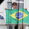 Justin Bieber à Rio de Janeiro au Brésil, le 4 octobre 2011, face à son public