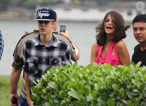 Justin Bieber et sa chérie Selena Gomez à Rio de Janeiro le 4 octobre 2011