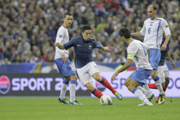 Samir Nasri lors du match nul entre la France et la Bosnie le 11 octobre 2011 au Stade de France à Saint-Denis