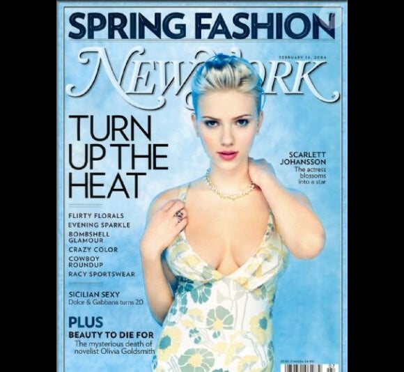 Scarlett Johansson passe du statut de bonne actrice à star d'Hollywood et fait la Une du magazine New York. Février 2004.