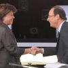 François Hollande et Martine Aubry lors du débat télévisé dans Des paroles et des actes sur France 2, mercredi 12 octobre