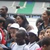 Teddy Riner, Christine Kelly, Christine Arron et Ladji Doucouré le 12 octobre 2011 au Stade de France dans le cadre de la journée Le Sport pour Tous organisé par la Fonsation K d'urgence