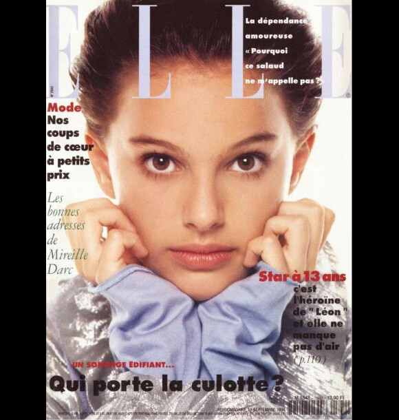 Septembre 1994 : à seulement 13 ans, Natalie Portman devient une star grâce au film Léon et fait la couverture du magazine Elle.