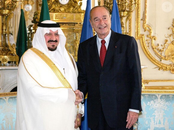 Le prince héritier Sultan avec Jacques Chirac en 2006
