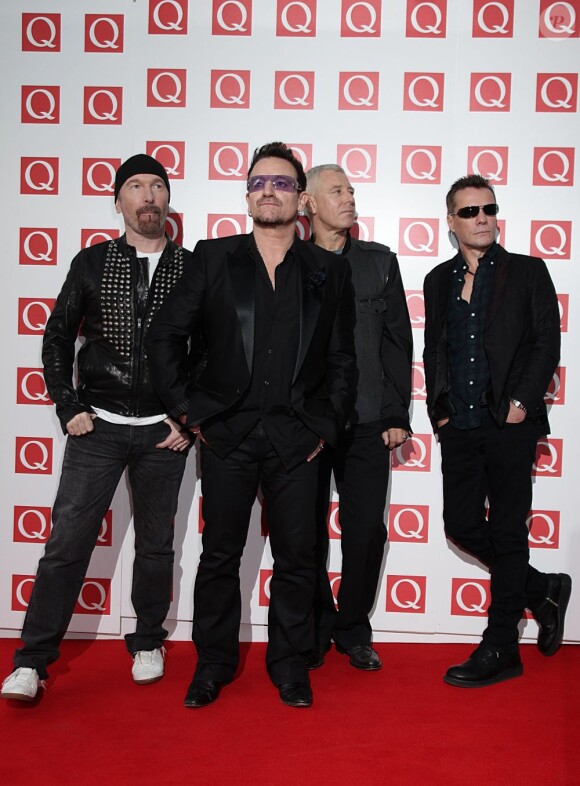 U2 lors des Q Awards à Londres le 24 octobre 2011