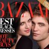 Kristen Stewart et Robert Pattinson, têtes d'affiche de la saga Twilight, posent en Une du Harper's Bazaar. Décembre 2009.