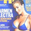 La très sensuelle Carmen Electra sublime en bikini et sur fond bleu, pour couvrir le FHM allemand. Juin 2011.