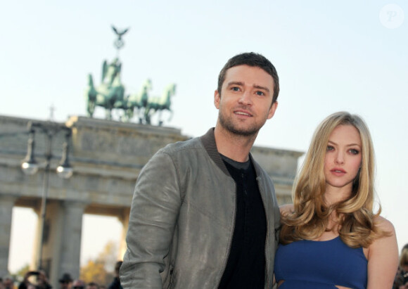 Amanda Seyfried et Justin Timberlake à Berlin pour présenter Time Out, le 1er novembre 2011.