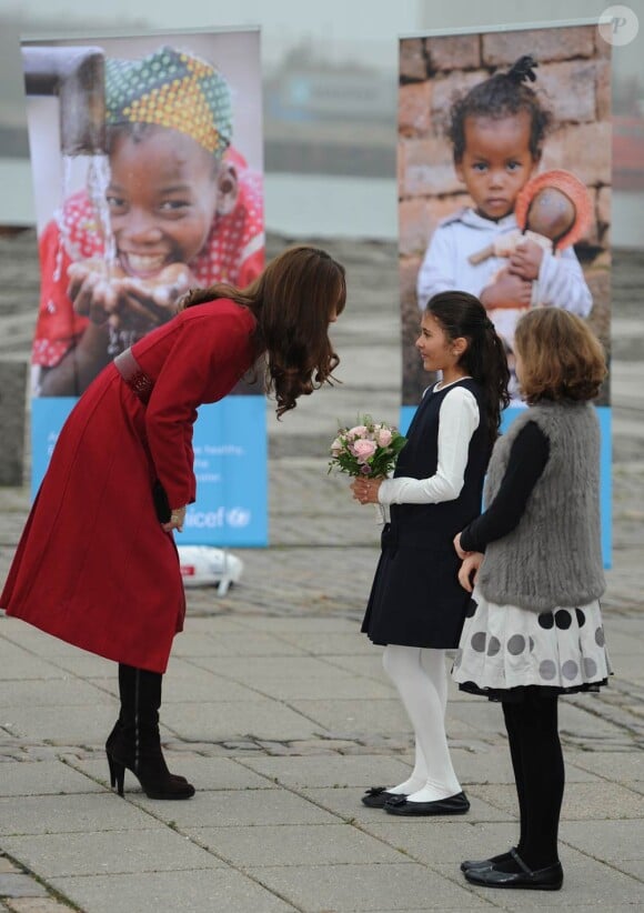 Cérémonie d'accueil à Copenhague. Le prince William et sa femme Catherine étaient à Copenhague le 2 novembre 2011, pour sensibiliser l'opinion à la situation de la Corne de l'Afrique à l'occasion d'une visite en compagnie du prince Frederik et de la princesse Mary du centre d'approvisionnement de l'UNICEF.