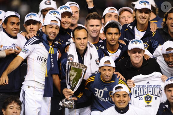 L'équipe des Los Angeles Galaxy lors de la finale de conférence de la MLS remportée par ces derniers face au Real Salt Lake City (3-1) au Home Depot Center de Carson City.