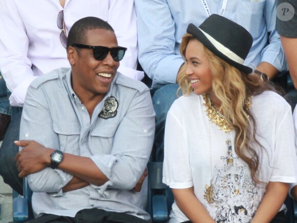 Jay-Z et sa femme Beyoncé à l'US Open à New York le 12 septembre 2011