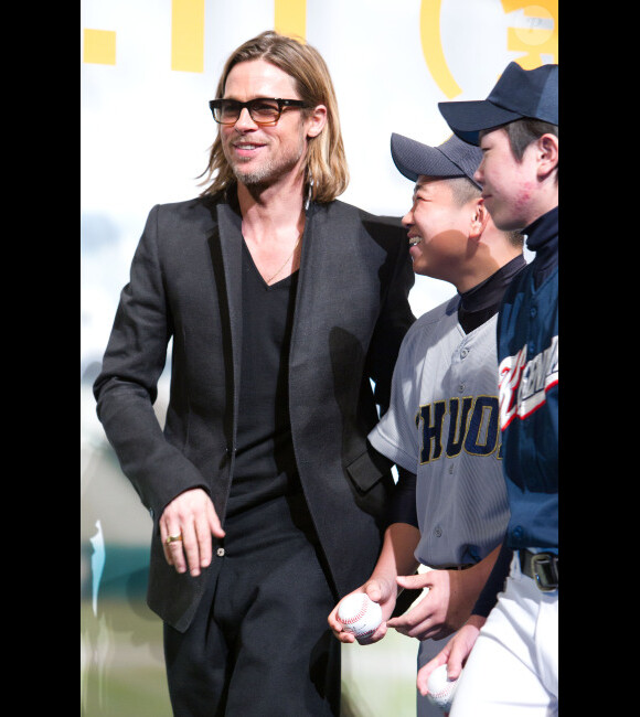 Brad Pitt à l'avant-première de Moneyball au Japon, à Tokyo, le 9 novembre 2011