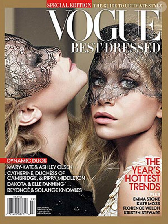 L'édition spéciale (15 novembre) du Vogue américain consacrée au classement des soeurs les mieux habillées de l'année fait triompher Marie-Kate et Ashley Olsen, et fait une belle place à Kate et Pippa Middleton.