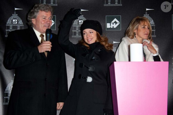 Isabelle Boulay inaugure le Noël canadien du BHV, dans le Ier arrondissement de Paris, le 16 novembre 2011.