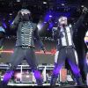 Les Black Eyed Peas, lors de leur concert à Londres au cours du Wireless Festival. Le 1er juillet 2011.