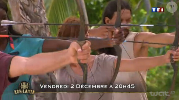 Epreuve de tir à l'arc dans la bande-annonce de Koh Lanta - Raja Ampat, diffusée le vendredi 2 décembre 2011 sur TF1