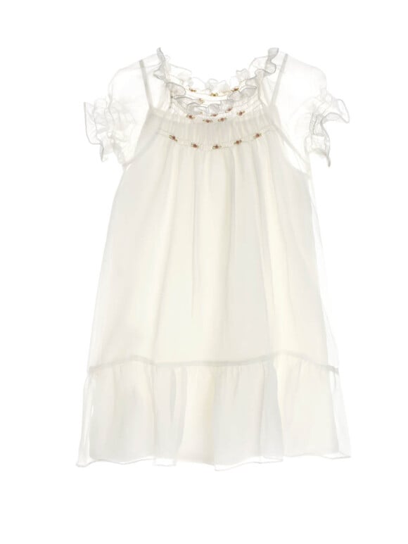 Voici la robe Bonpoint portée par les demoiselles d'honneur de Kate Moss, que la marque française a choisit de rééditer.
