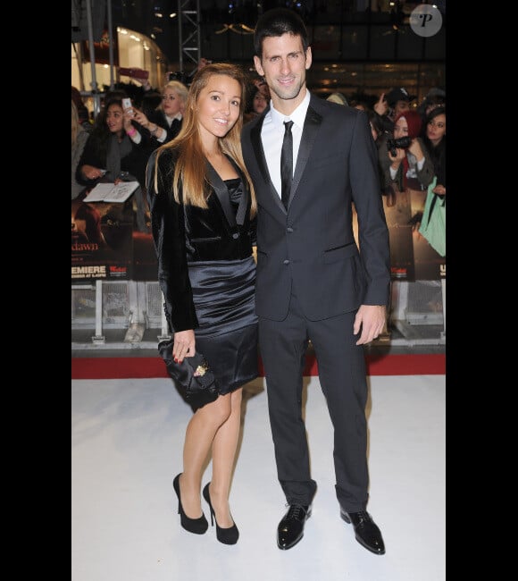 Novak Djokovic et Jelena Ristic à Londres le 16novembre 2011