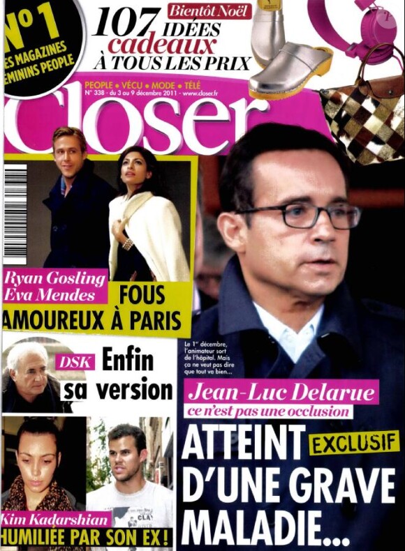 Le magazine Closer en kiosques ce samedi 3 décembre 2011.