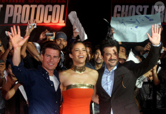 Tom Cruise, Paula Patton et Anil Kapoor présentent Mission : Impossible - Protocole Fantôme, à Mumbaï, Inde, le 4 décembre 2011.