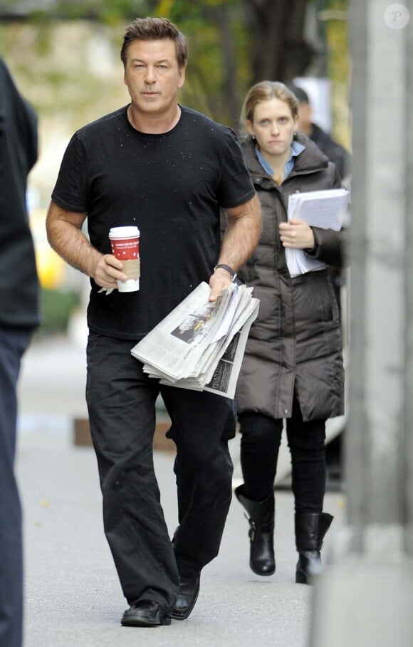 Alec Baldwin sur le tournage de 30 Rock à New York, le 30 novembre 2011.