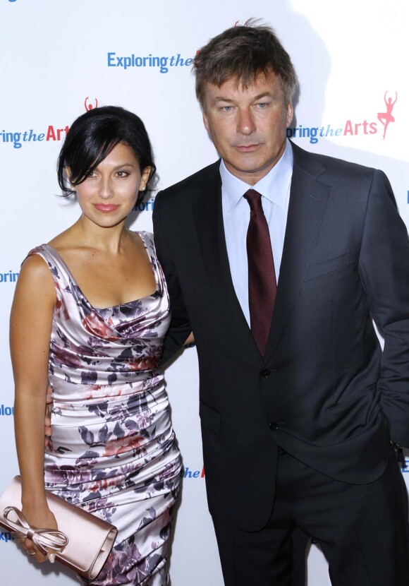 Alec Baldwin et sa compagne Hilaria Thomas à New York, le 18 septembre 2011.