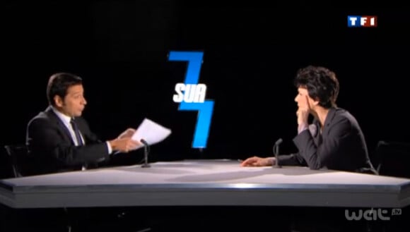 Laurent Gerra et Virginie Lemoine, dans la peau de DSK et Anne Sinclair, dans l'émission Laurent Gerra ne s'interdit rien, diffusée le samedi 10 décembre 2011 sur TF1.