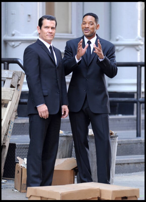 Will Smith et Josh Brolin sur le tournage de Men In Black 3, le 7 juin 2011 à New York.