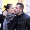 Antonio Cassano, sa femme Carolina Marcialis et leur petit garçon Christopher à Milan le 15 décembre 2011