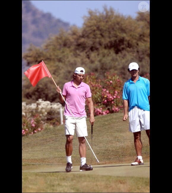 Rafael Nadal et son oncle Miguel Angel le 9 juillet 2008 à Majorque