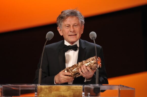 Roman Polanski recevant son César du meilleur réalisateur pour The Ghost Writer - février 2011