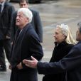 Bill et Hillary Clinton lors des funérailles d'Etat de Vaclav Havel à Prague le 23 décembre 2011 