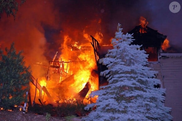 La maison brûlée de l'ex de 50 Cent en 2008, en périphérie de New York