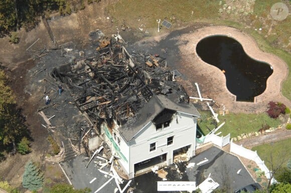 La maison brûlée de l'ex de 50 Cent en 2008, en périphérie de New York
